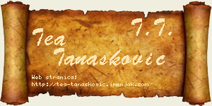 Tea Tanasković vizit kartica